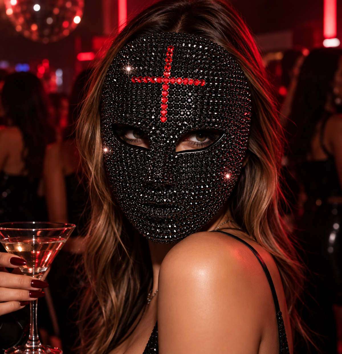 Midnight Crystal Mask – Red Cross Edition