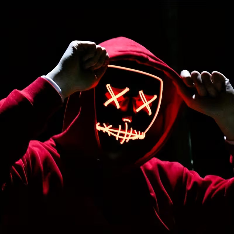 Neon Purge Mask – Red LED Edition