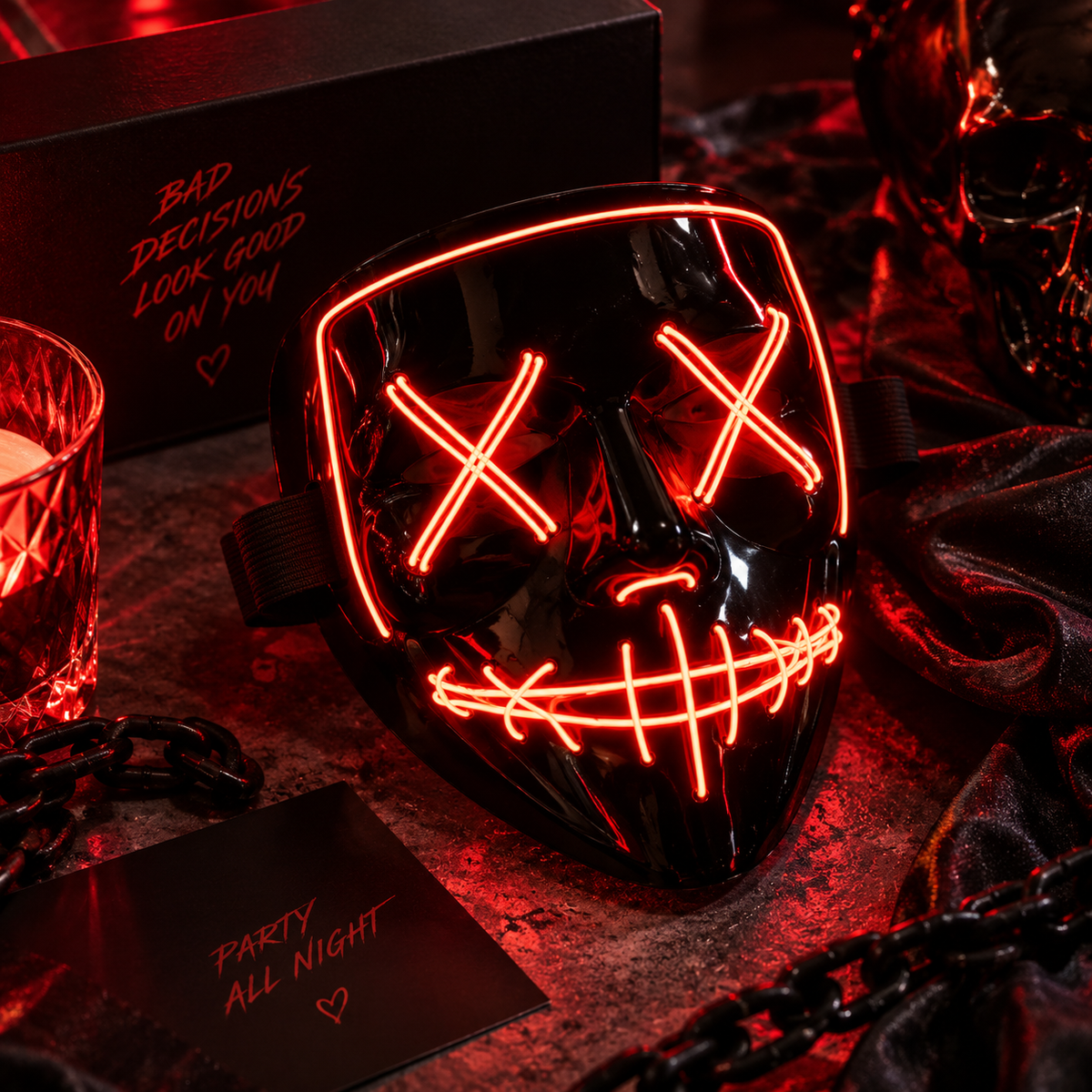 Neon Purge Mask β Red LED Edition
