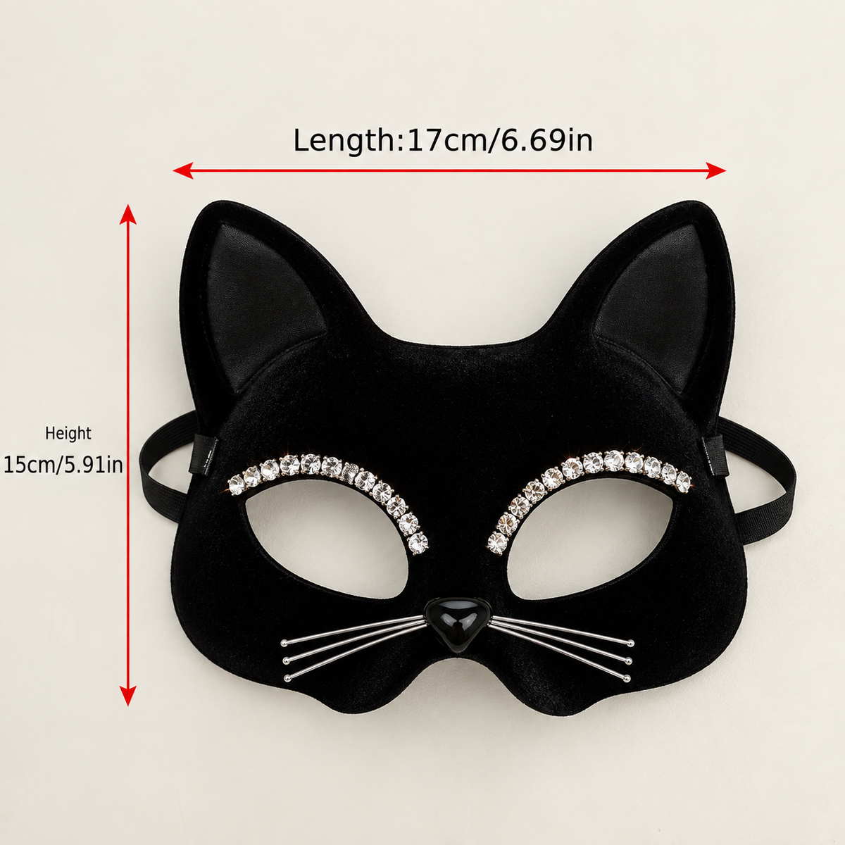 Velvet Prowl – Crystal Cat Mask