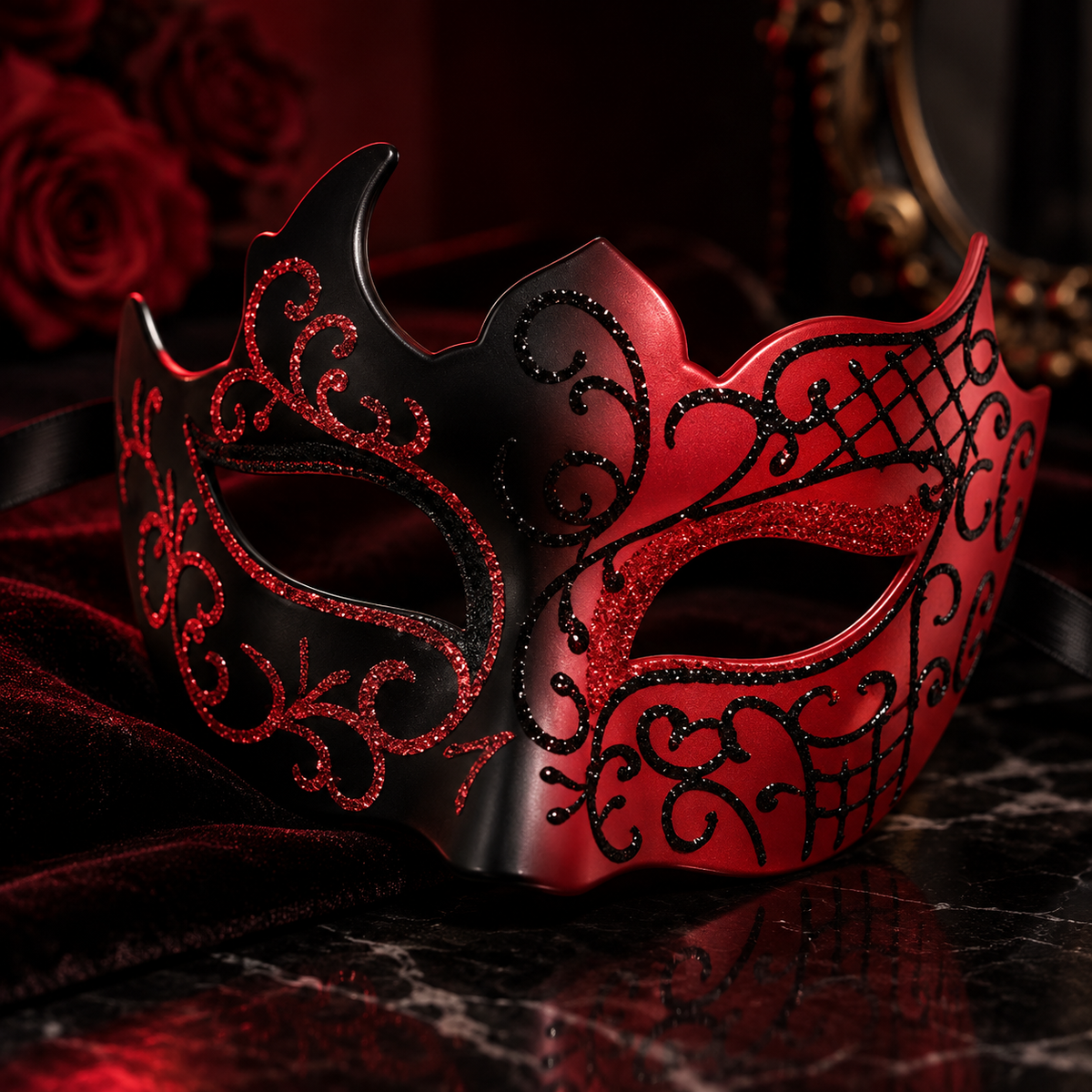 Red Temptation – Venetian Masquerade Mask