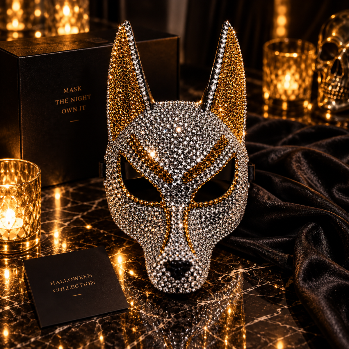 Crystal Wolf Mask – Gold Edition