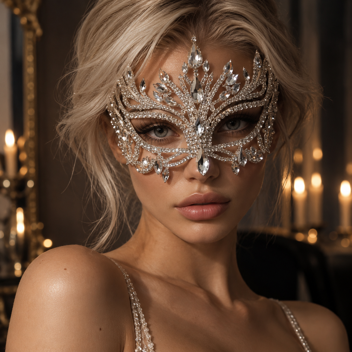 Midnight Royale – Crystal Masquerade Mask