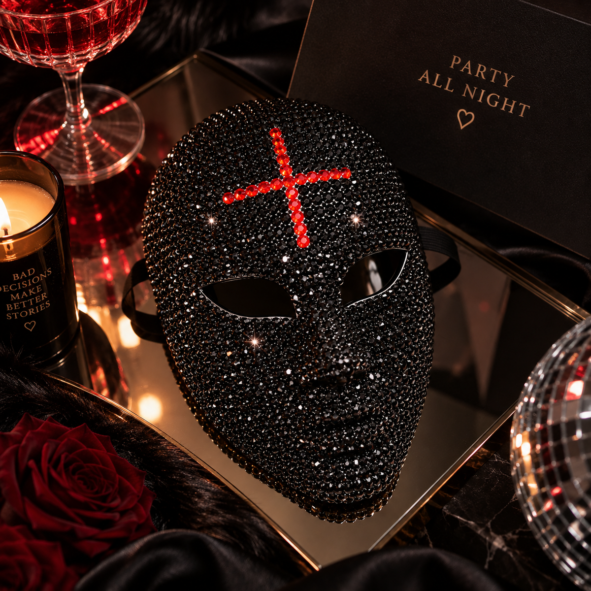 Midnight Crystal Mask – Red Cross Edition