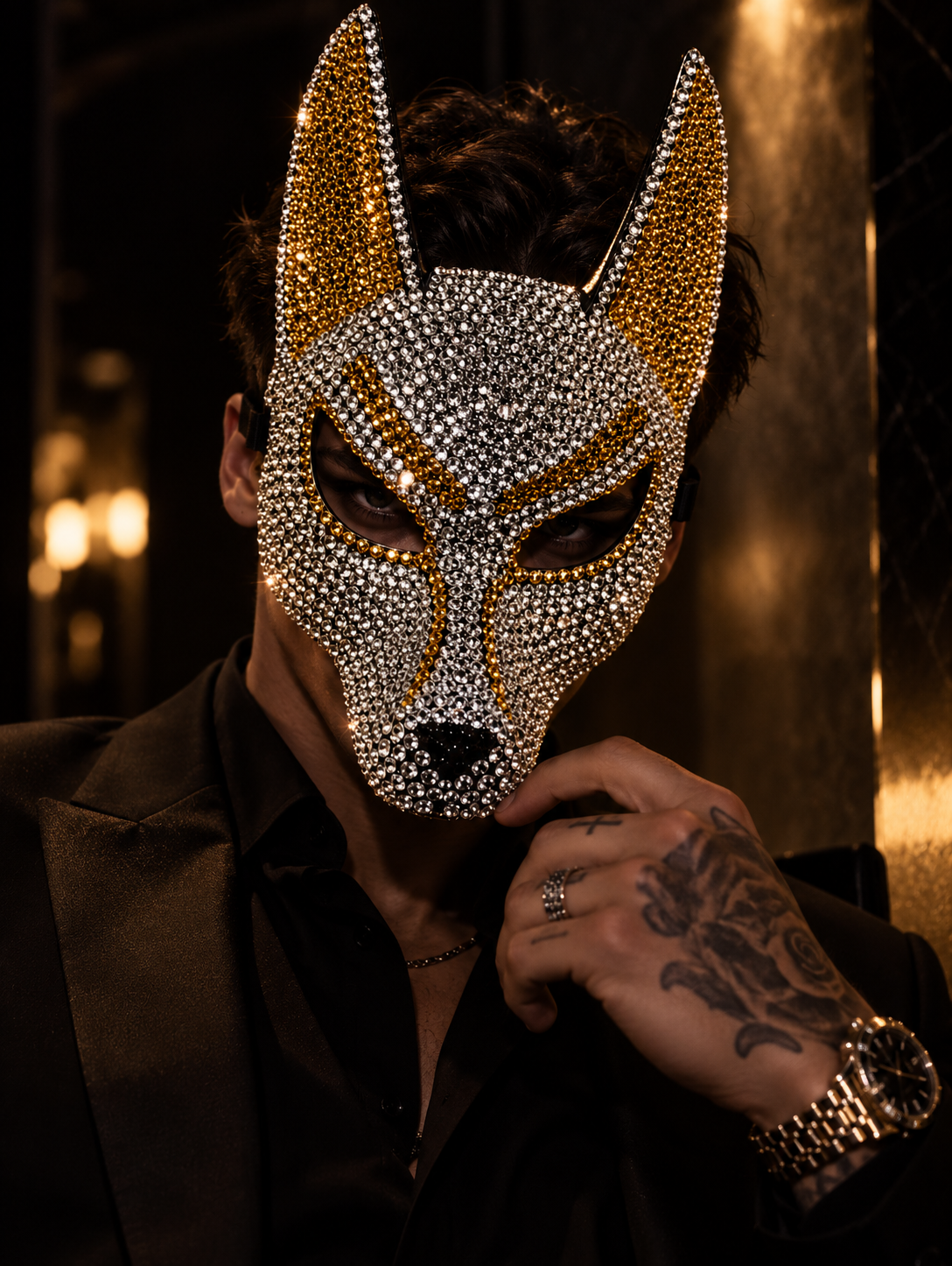 Crystal Wolf Mask – Gold Edition