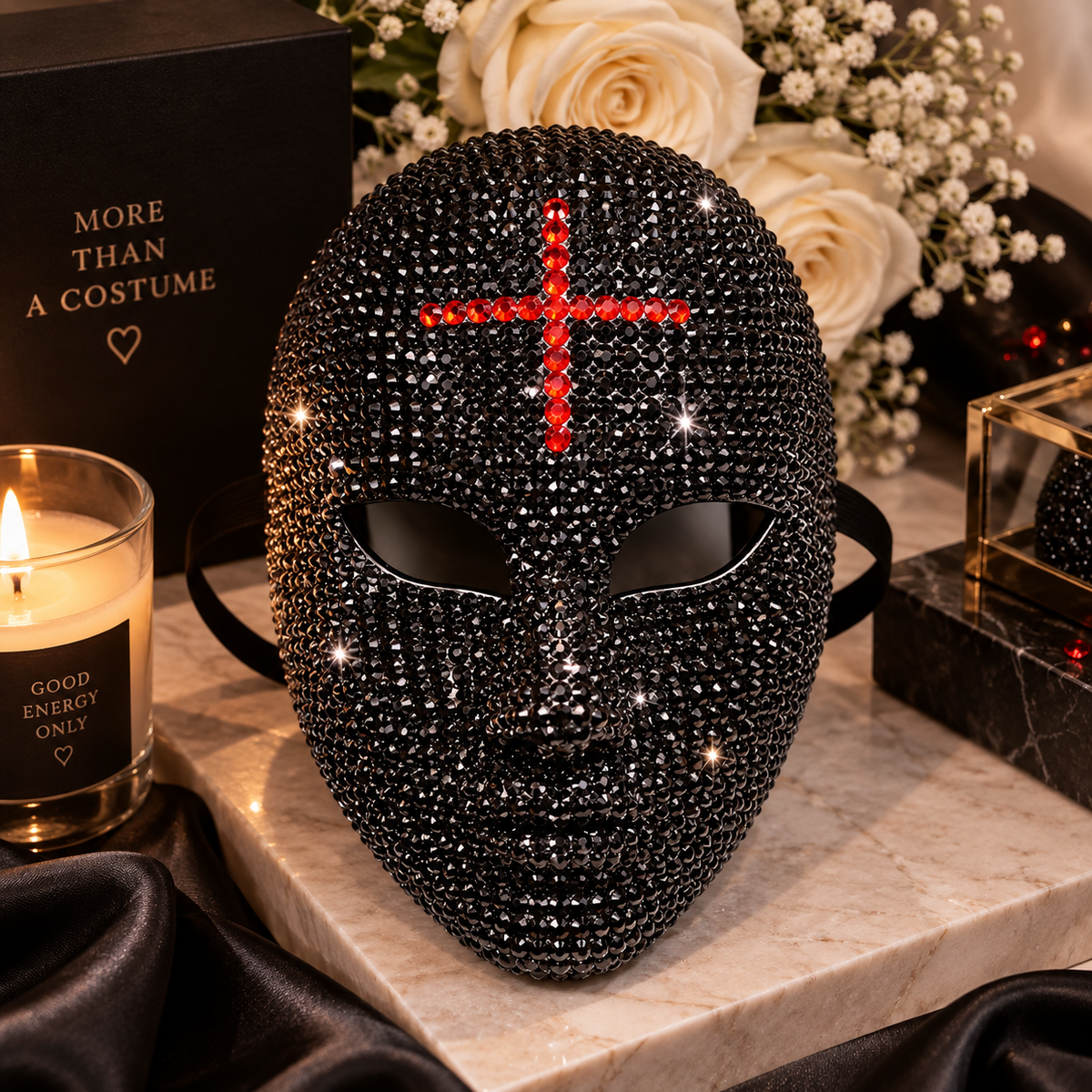 Midnight Crystal Mask – Red Cross Edition