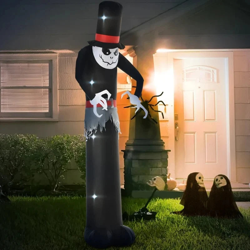 10ft Inflatable Halloween Skinny Ghost in a Tall Hat