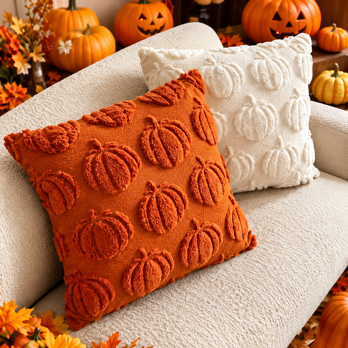 Cushion Cover Halloween Decoration with Pumpkin Pattern