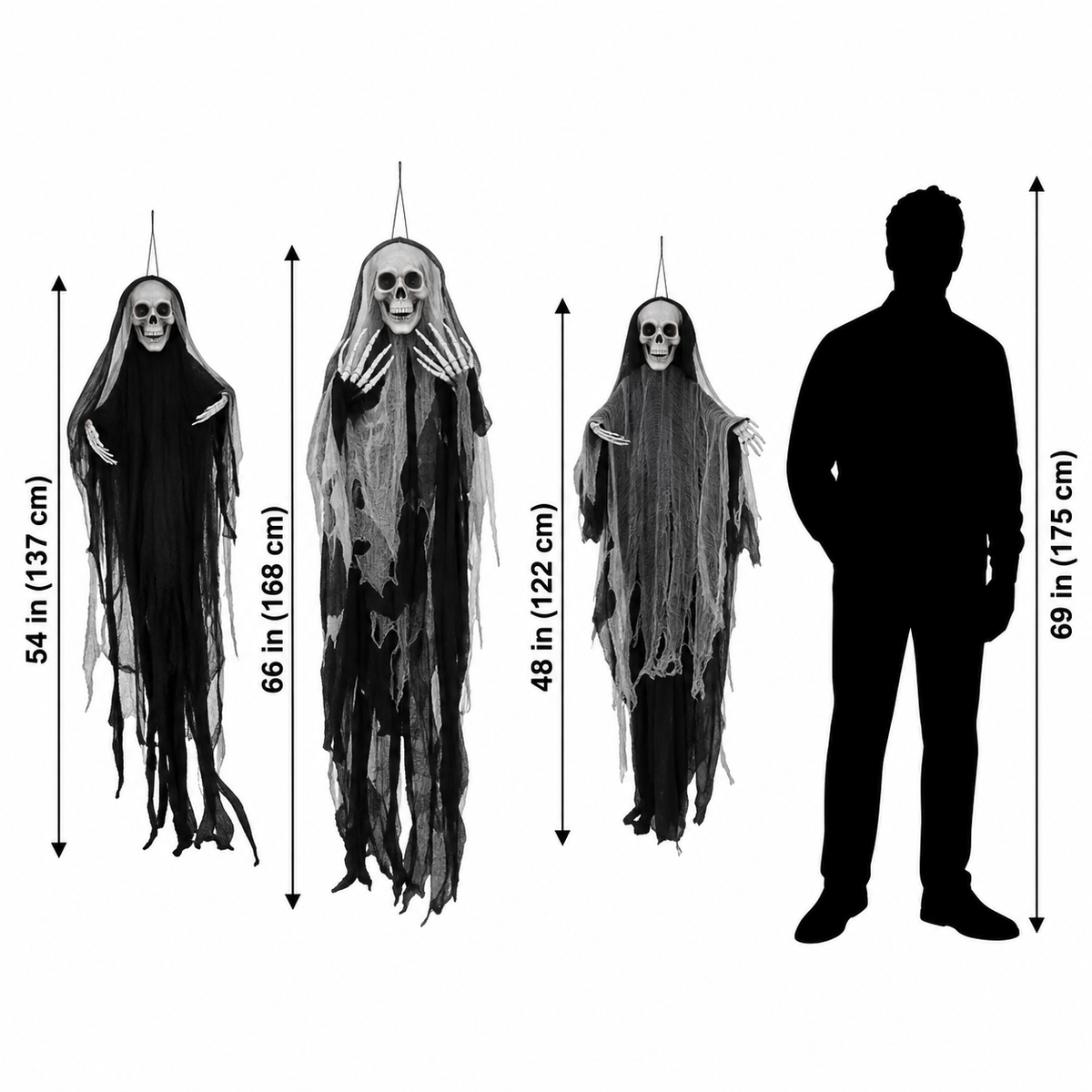 3 x Skeletons Halloween Decoration
