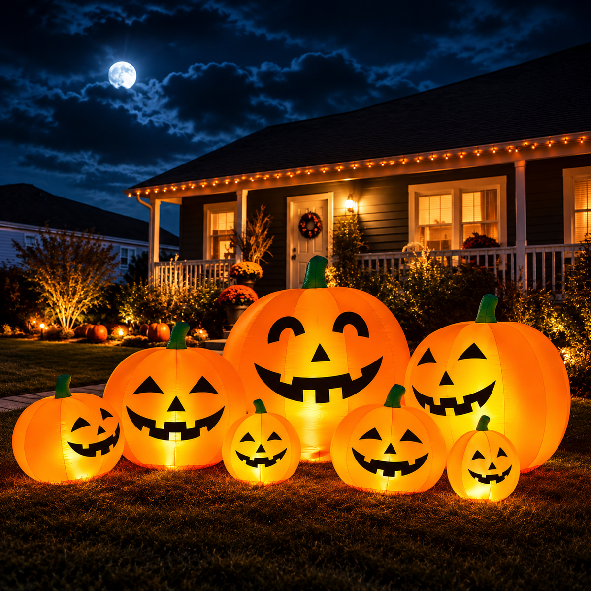 Halloween Large Pumpkins - 7ft Inflatable