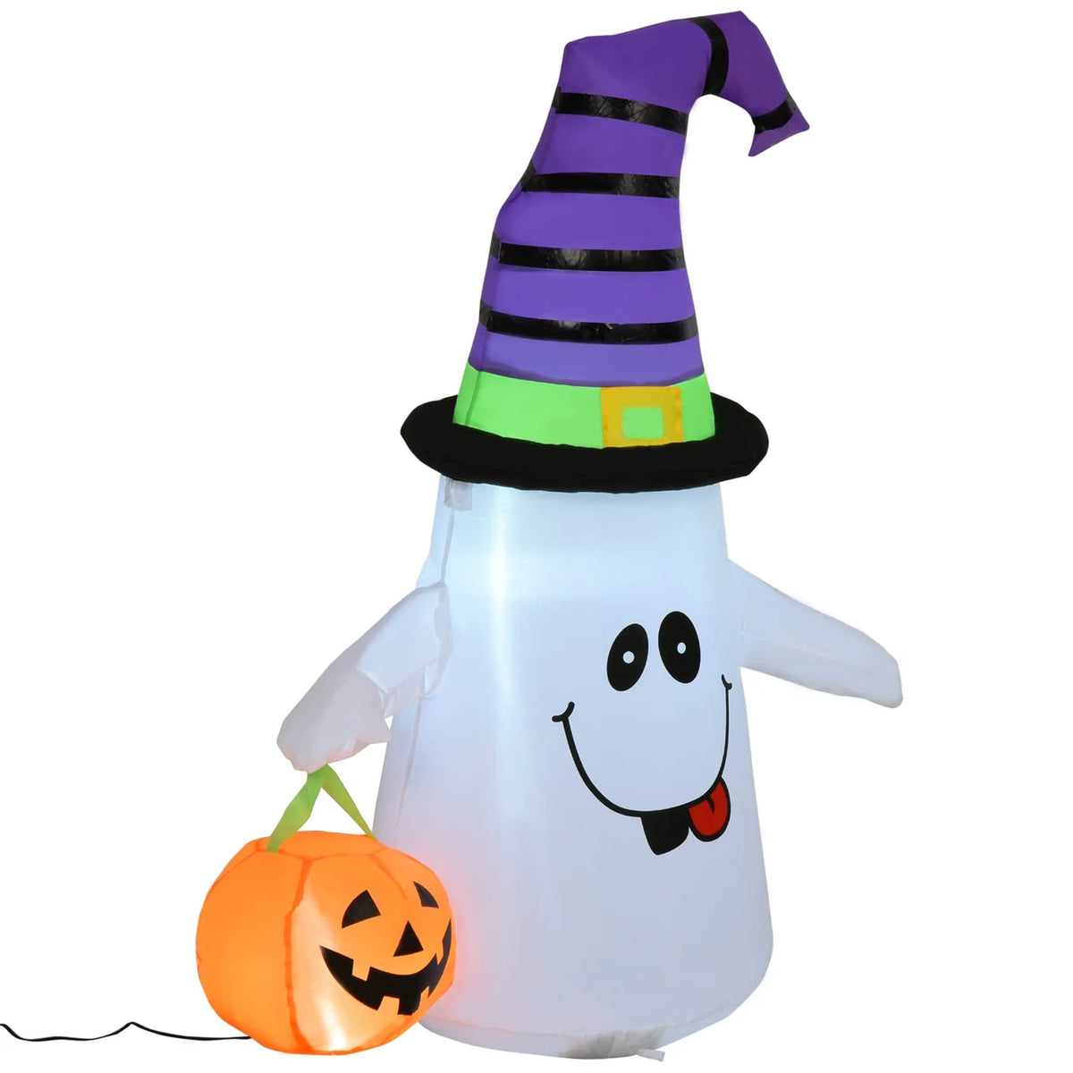 Halloween Ghost with Pumpkin Lantern - 1.2m LED Outdoor Inflatable Decoration