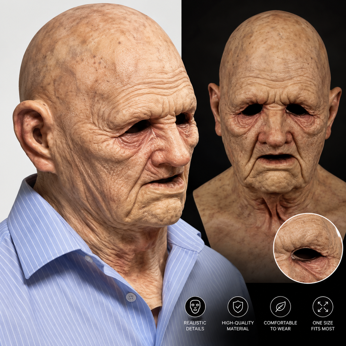 Old Man Nightmare – Realistic Halloween Mask