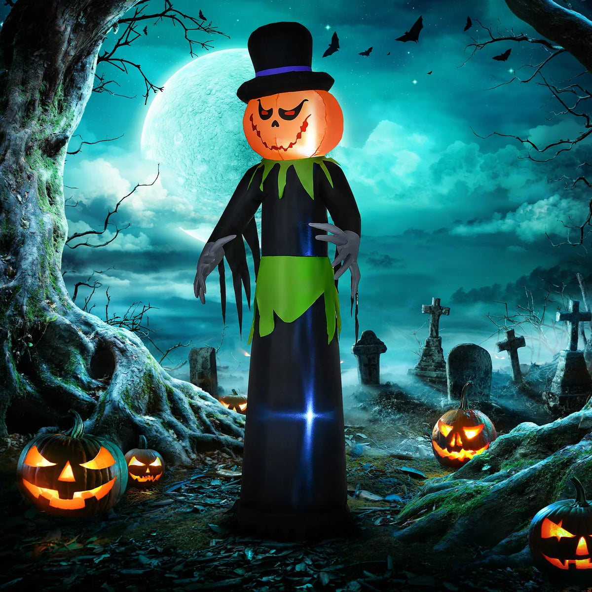 Pumpkin Man Inflatable Halloween Decoration